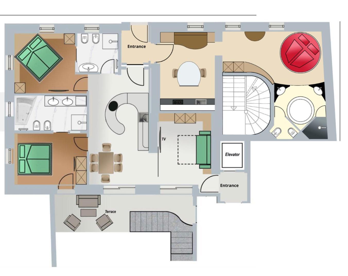 אורטיסיי Apartments Villa Venezia Luxury חדר תמונה